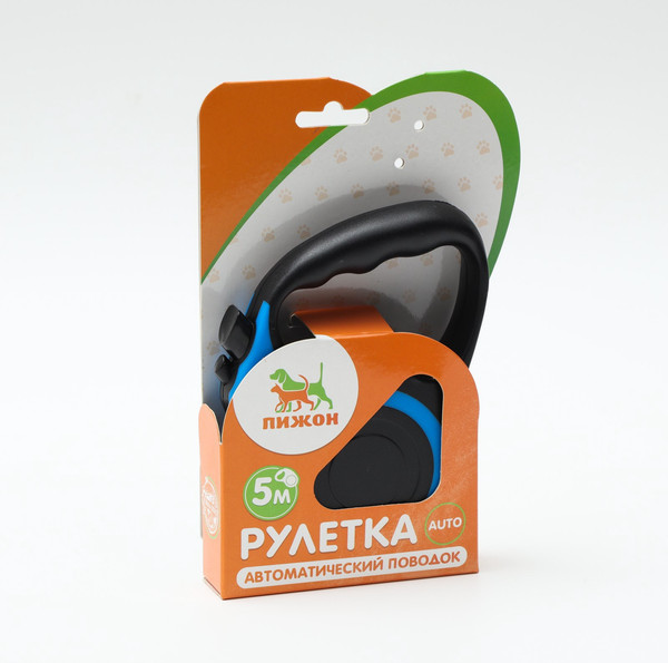 Изображение товара Поводок-рулетка Sima-Land Зарница / 7149043 (черный/синий)