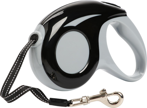 Изображение товара Поводок-рулетка Sima-Land Молния / 2896920 (5м, черный/белый)