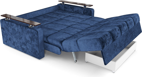 Изображение товара Диван Mebel-Ars Аккордеон Бакли НПБ 140x200 (велюр синий Plush OWV-21)