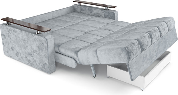 Изображение товара Диван Mebel-Ars Аккордеон Бакли НПБ 180x200 (велюр серый Plush OWV-11)