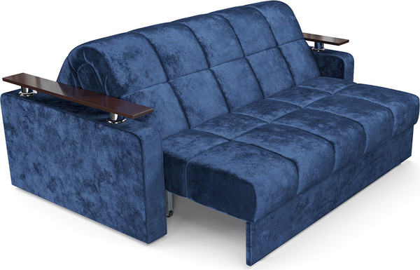 Изображение товара Диван Mebel-Ars Аккордеон Бакли ППУ 120x200 (велюр синий Plush OWV-21)