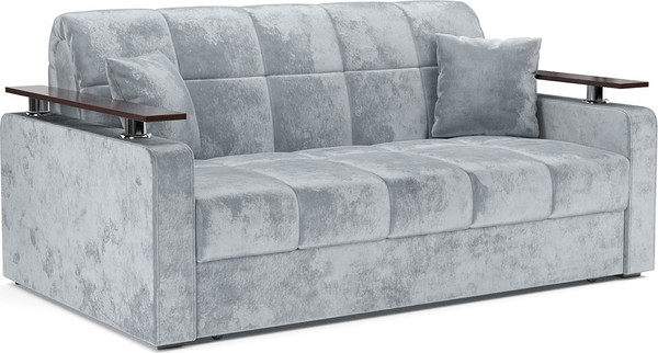 Изображение товара Диван Mebel-Ars Аккордеон Бакли ППУ 140x200 (велюр серый Plush OWV-11)