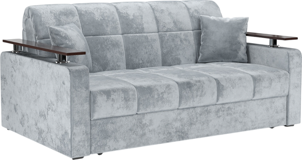 Изображение товара Диван Mebel-Ars Аккордеон Бакли ППУ 155x200 (велюр серый Plush OWV-11)