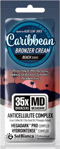 Изображение товара Крем-автозагар SolBianca 35х bronzer с маслами зеленого кофе, семян чиа и экстр. ананаса (15мл)