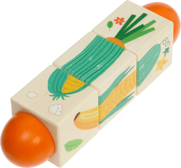 Изображение товара Развивающая игрушка Sima-Land Кубики деревянные на оси Овощи / 10917281