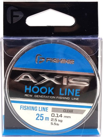 Изображение товара Леска монофильная F-Fishing Axis Hook Line Clear 25м 0.14мм 2.15кг 5lb / FTLC-014