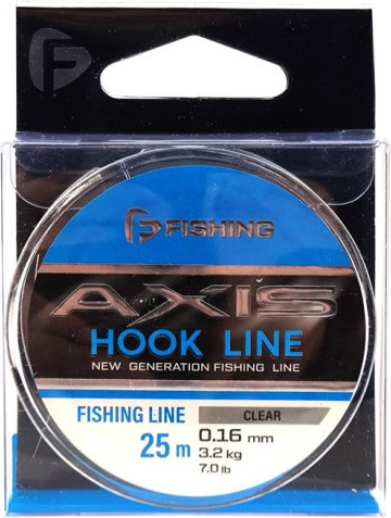 Изображение товара Леска монофильная F-Fishing Axis Hook Line Clear 25м 0.16мм 2.5кг 6lb / FTLC-016 