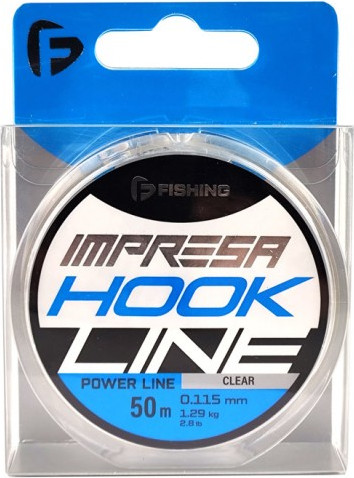 Изображение товара Леска монофильная F-Fishing Impresa Hook Line Clear 50м 0.115мм 1.29кг 2.8lb / FIMC5-0115