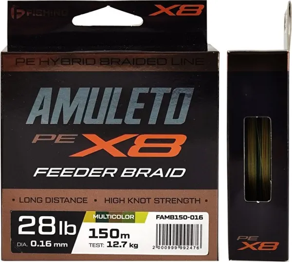 Изображение товара Леска плетеная F-Fishing Amuleto Braid PE X8 Feeder 150м Multicolor 0.16мм / FAMB150-016