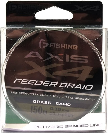 Изображение товара Леска плетеная F-Fishing Axis Braid PE X4 Feeder 150м Grass Camo 0.16мм / FAXB150-016