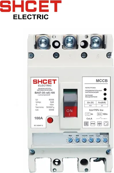 Изображение товара Выключатель автоматический SHCET 57-35 3Р 100А 50kA / S0000559