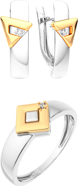 Изображение товара Комплект ювелирных украшений из серебра ZORKA С золотом 03D0026.G14K.ZZ, 02D0002.G14K