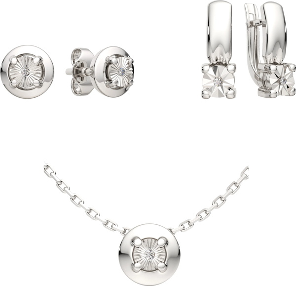 Изображение товара Комплект ювелирных украшений из серебра ZORKA С бриллиантами 05D0067.ZZ, 03D0080.ZZ, 03D0066.ZZ