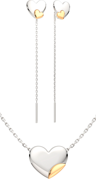 Изображение товара Комплект ювелирных украшений из серебра ZORKA С золотыми вставками 0540027.G14K, 0300412.G14K.ZZ