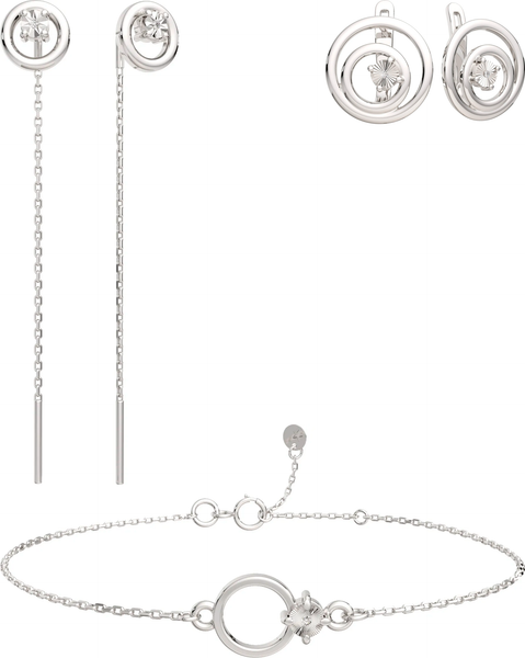 Изображение товара Комплект ювелирных украшений из серебра ZORKA С бриллиантами 06D0078, 03D0125, 03D0105.ZZ