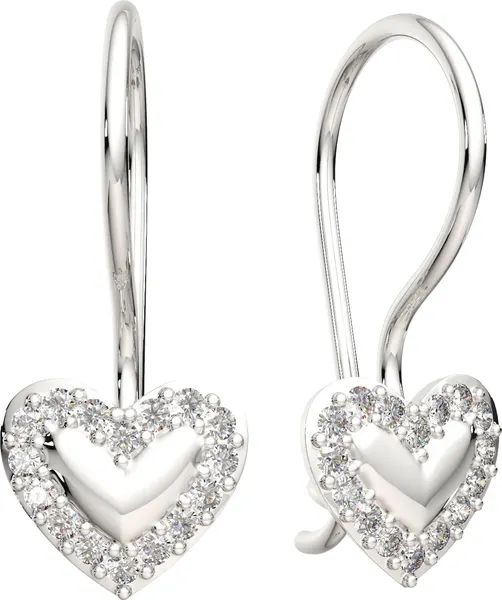 Изображение товара Комплект ювелирных украшений из серебра ZORKA Сердца Колье 0550060, серьги 0300247, серьги 0310235