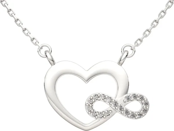 Изображение товара Комплект ювелирных украшений из серебра ZORKA Сердца Колье 0550060, серьги 0300247, серьги 0310235