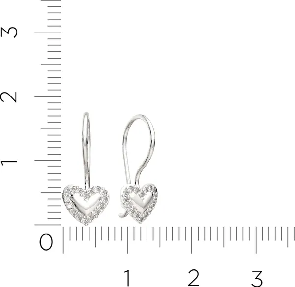 Изображение товара Комплект ювелирных украшений из серебра ZORKA Сердца Колье 0550060, серьги 0300247, серьги 0310235