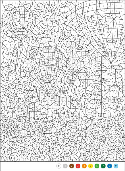 Изображение товара Раскраска-антистресс Мозаика-Синтез Цветовой код. Раскрась по номерам. Транспорт, мягкая обложка (МС14599)