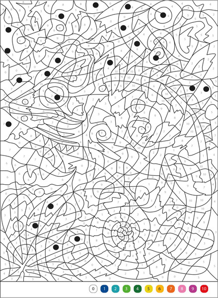 Изображение товара Раскраска-антистресс Мозаика-Синтез Цветовой код. Раскрась по номерам. Мир животных, мягкая обложка  (МС14600)