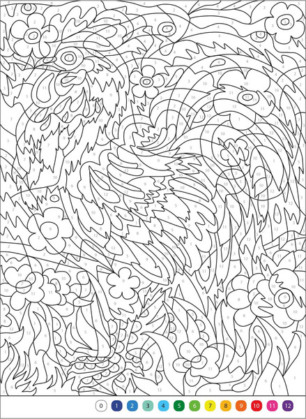 Изображение товара Раскраска-антистресс Мозаика-Синтез Цветовой код. Раскрась по номерам. Мир животных, мягкая обложка  (МС14600)