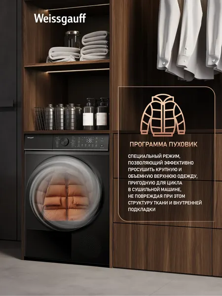 Изображение товара Сушильная машина Weissgauff WD 5910 Heat Pump Matt Black