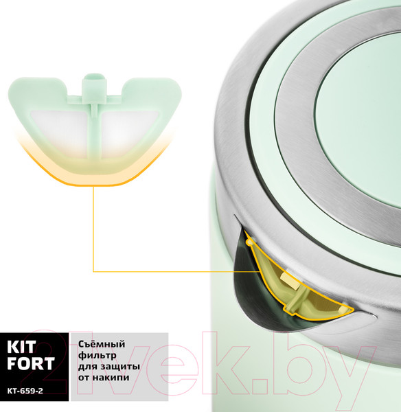 Изображение товара Электрочайник Kitfort KT-659-2 (зеленый)