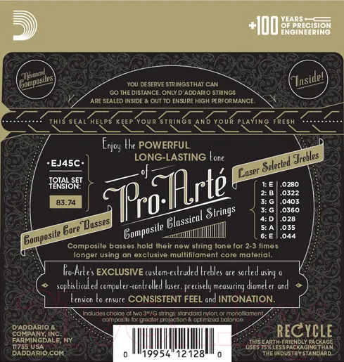 Изображение товара Струны для классической гитары D'Addario EJ-45C