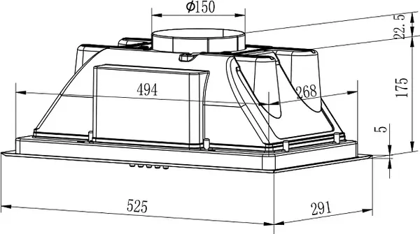 Изображение товара Вытяжка скрытая Evelux Amanda 60 X