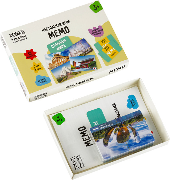 Изображение товара Настольная игра Три совы Мемо. Столицы мира / НИ_67060