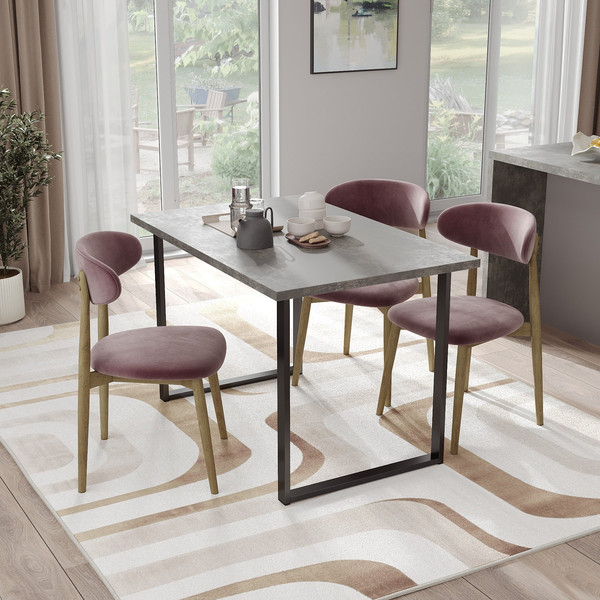 Изображение товара Обеденный стол Mio Tesoro Tako 100x60 (бетонный камень/черный)