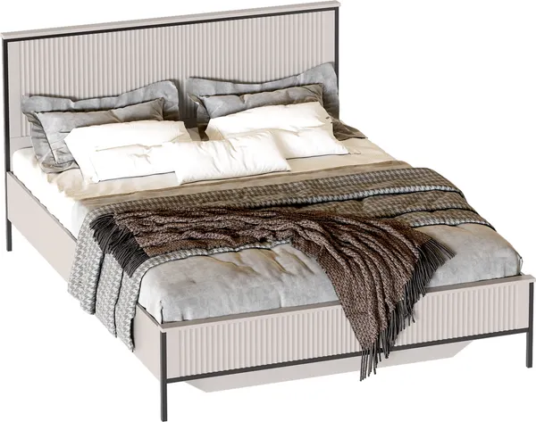 Изображение товара Двуспальная кровать Мебельград Нора 160х200 (персидский жемчуг/персидский жемчуг)