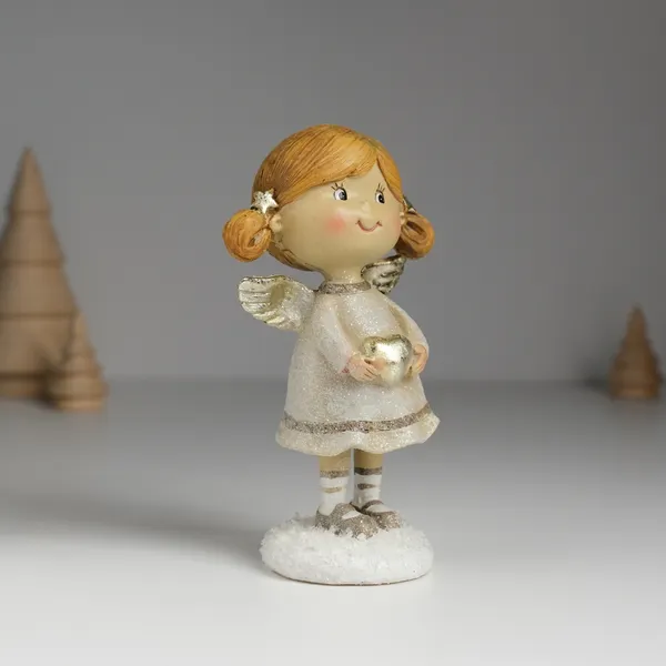 Изображение товара Статуэтка Sima-Land Ангелочек с хвостиками в сером платье / 10326207