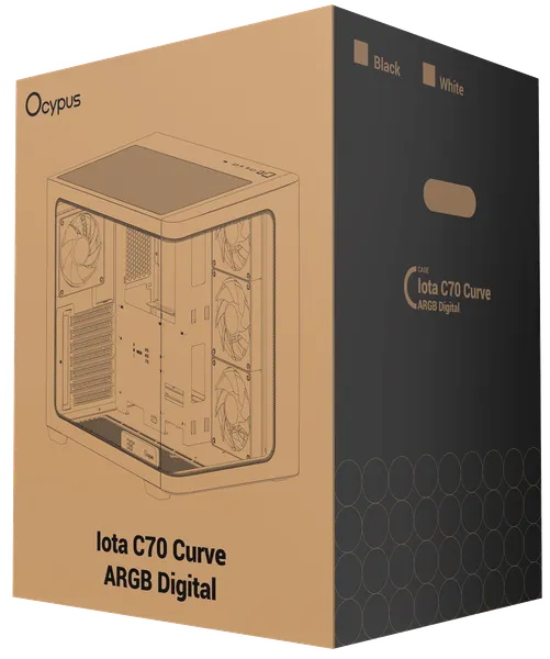 Изображение товара Корпус для компьютера Ocypus Iota C70 BK Curve ARGB Digital / Iota-C70-BKD400CD-GL