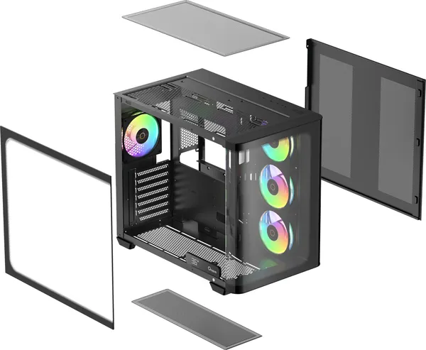 Изображение товара Корпус для компьютера Ocypus Iota C70 BK Curve ARGB Digital / Iota-C70-BKD400CD-GL