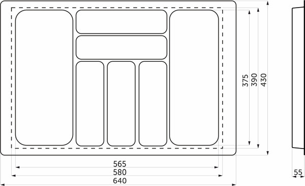 Изображение товара Органайзер для столовых приборов AKS 700 Basic 640x430 / 113 745 (белый)