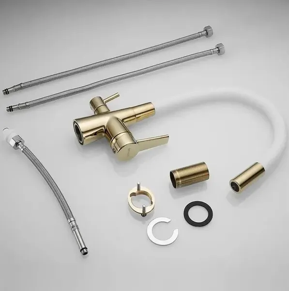 Изображение товара Смеситель Shevanik S668E (белый/золото)