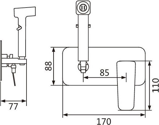 Изображение товара Гигиенический душ со смесителем Shevanik S9905 (хром)