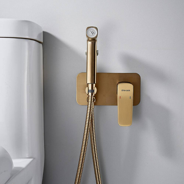 Изображение товара Гигиенический душ со смесителем Shevanik S9905G (золотой)