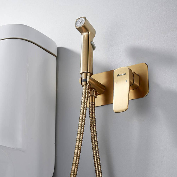 Изображение товара Гигиенический душ со смесителем Shevanik S9905G (золотой)