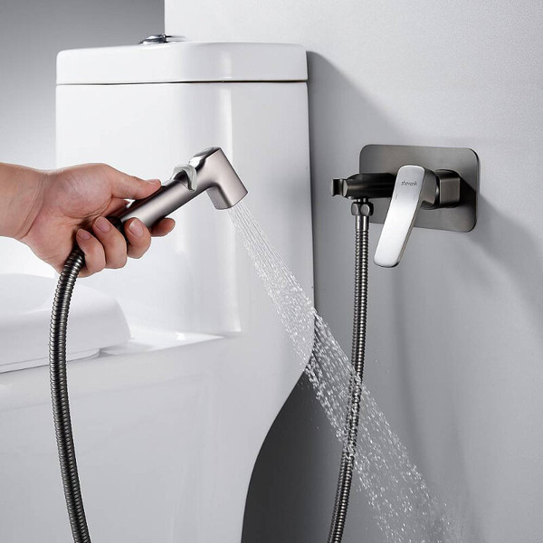 Изображение товара Гигиенический душ со смесителем Shevanik S9905T (оружейная сталь)