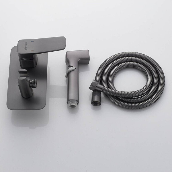 Изображение товара Гигиенический душ со смесителем Shevanik S9905T (оружейная сталь)