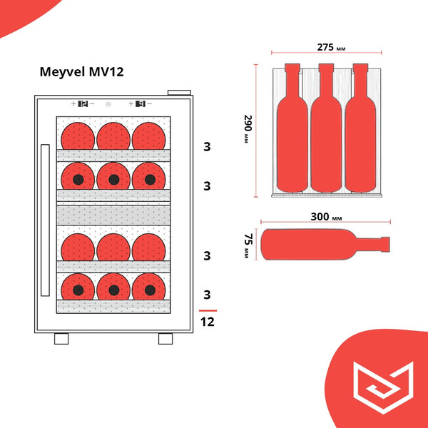 Изображение товара Винный шкаф Meyvel MV12-BF2 (easy)