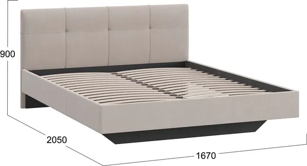 Изображение товара Двуспальная кровать ТриЯ Элис с мягкой обивкой Тип 1 160x200 Исп.2 (велюр ultra cashmere)