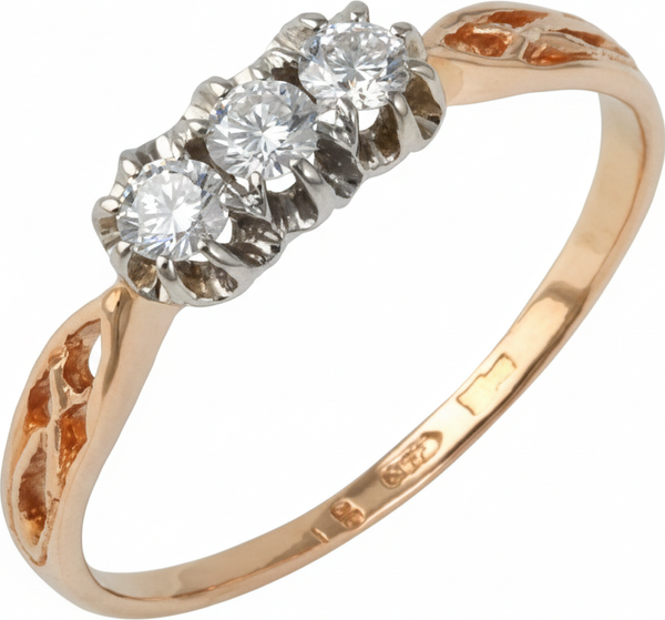 Изображение товара Кольцо из комбинированного золота Кристалл C05100226773 (р.16, с бриллиантами)