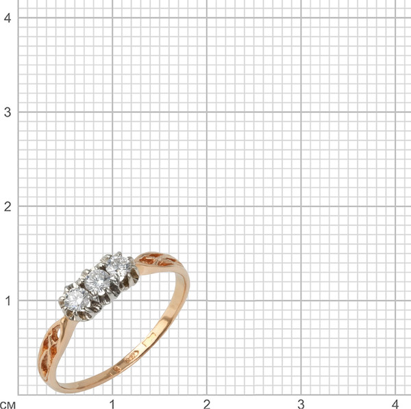 Изображение товара Кольцо из комбинированного золота Кристалл C05100226773 (р.16, с бриллиантами)