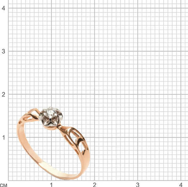 Изображение товара Кольцо из комбинированного золота Кристалл C17100226773 (р.16, с бриллиантом)