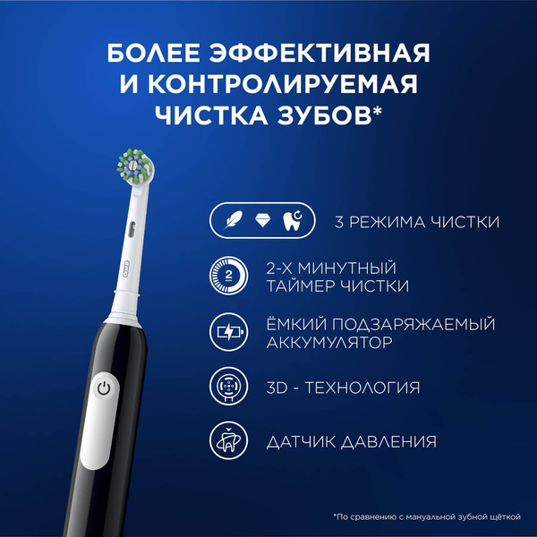 Изображение товара Электрическая зубная щетка Oral-B CrosAct Pro 1 500 D305.513.3 (с колпачком и косметичкой)