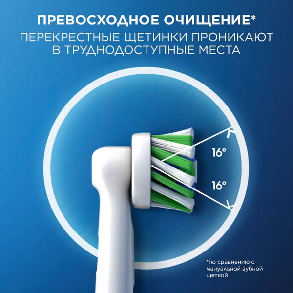 Изображение товара Электрическая зубная щетка Oral-B CrosAct Pro 1 500 D305.513.3 (с колпачком и косметичкой)