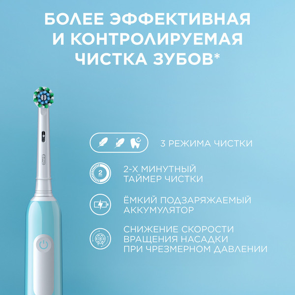 Изображение товара Электрическая зубная щетка Oral-B CrosAct Pro 1 500 D305.513.3 (с колпачком и косметичкой)